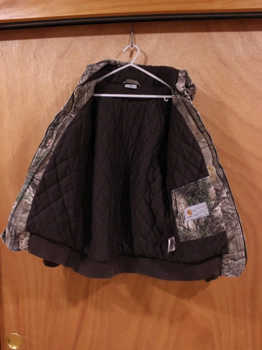 Carhartt Mossy Oak Camo Canvas Insulated Camo Coat Boys Medium 10-12